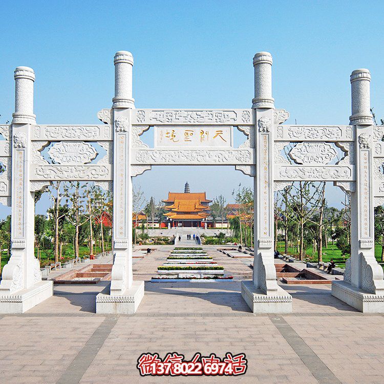 精美大理石石雕多門牌坊雕塑，讓你領(lǐng)略大理景區(qū)的精彩