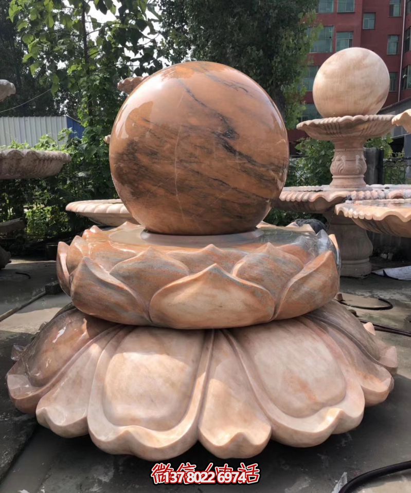 萬(wàn)象景觀石雕——融合晚霞紅、蓮花風(fēng)水球、雕塑別墅，讓您的景觀更加美麗