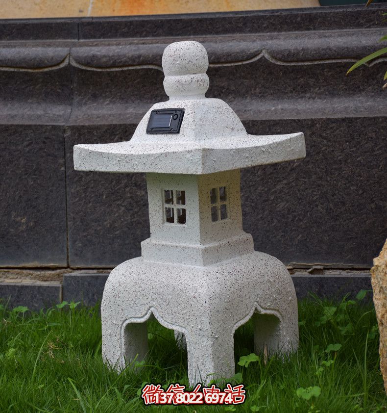 太陽能石燈，復古中式裝飾戶外景觀燈