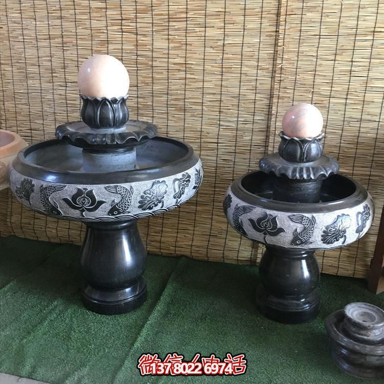 小型黑色大理石風水招財擺件，室內辦公家用