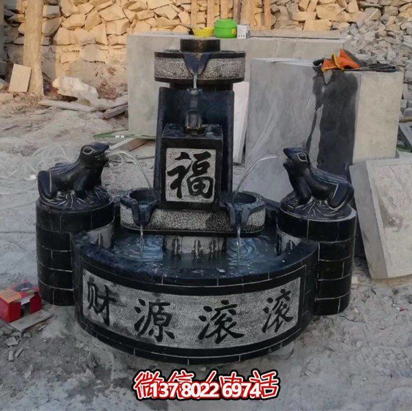 大理石雕刻造景擺件，營造室外庭院財(cái)源滾滾流水水