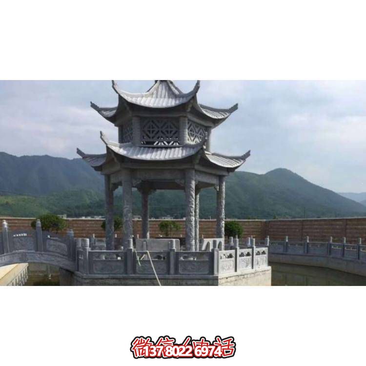 精美大理石雕塑涼亭，把藝術與實用完美結合