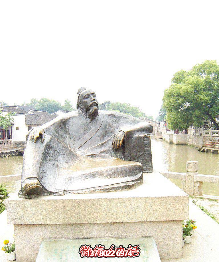 公園古代詩(shī)人坐姿人物玻璃鋼仿銅雕塑 公園古代詩(shī)人坐姿人物玻璃鋼仿銅雕塑