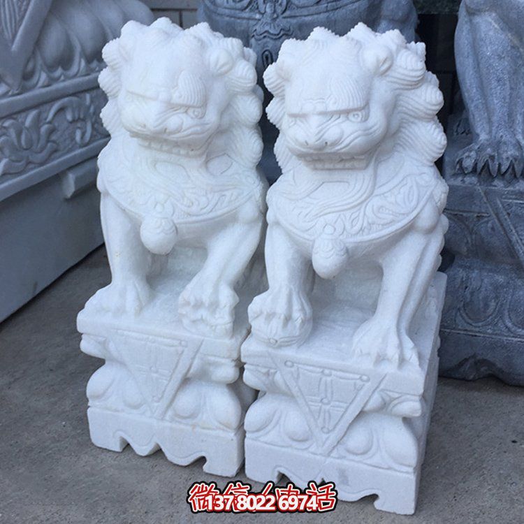 獅子雕塑，戶外園林庭院門口擺放鎮(zhèn)宅獅子