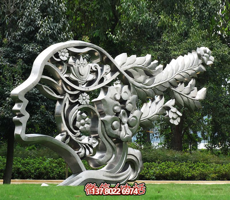 公園景區不銹鋼抽象女孩雕塑 公園景區不銹鋼抽象女孩雕塑