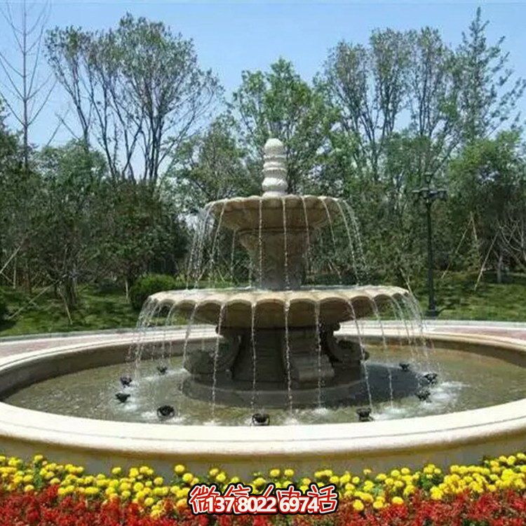 大理石地點(diǎn)戶(hù)外園林大型流水噴泉擺件